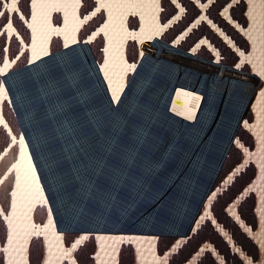 Sag Harbor Plaid Pants with Belt NWT